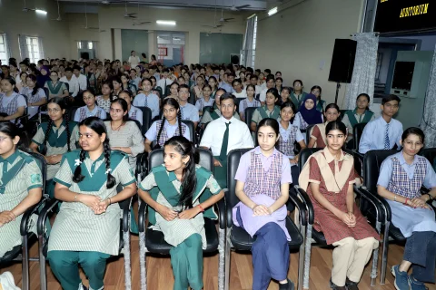 Students seated in the auditorium during the HSMC prize distribution ceremony